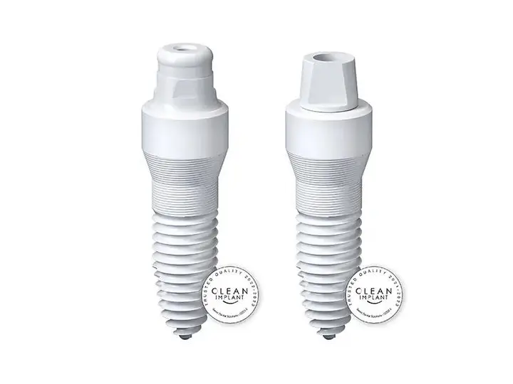 SDS 2.2 two-piece zirkonya implant ve vidalı abutment bağlantısı