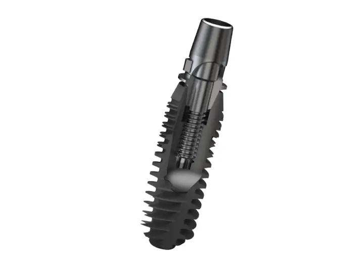 DTI Power4 bone-level implantta platform switching omuz tasarımı ve double thread gövde detayları