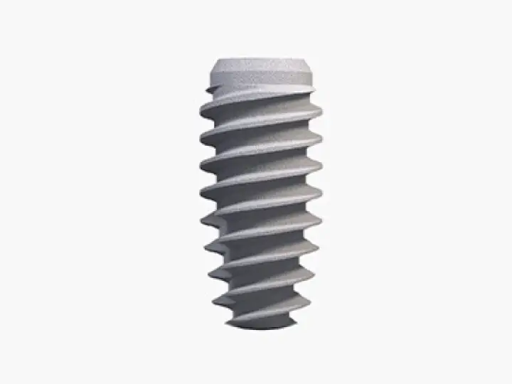 NucleOSS T6 Torq bone-level implantta internal-HEX deep connection, platform switching ve sharp “V” double thread detayı