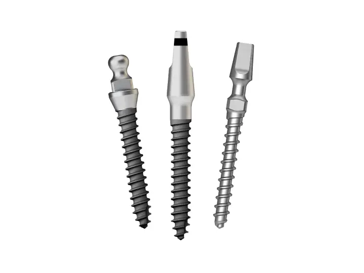 Osstem MS System dar çaplı implantın internal hex bağlantı ve SA yüzey detayı
