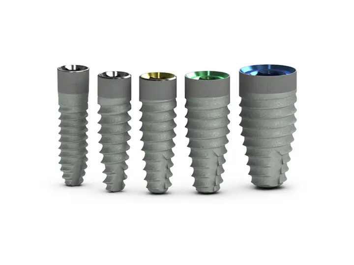 BioHorizons Tapered Internal (Laser-Lok) implantın gövde tasarımı ve mikrokanal boyun yapısının detaylı görünümü.